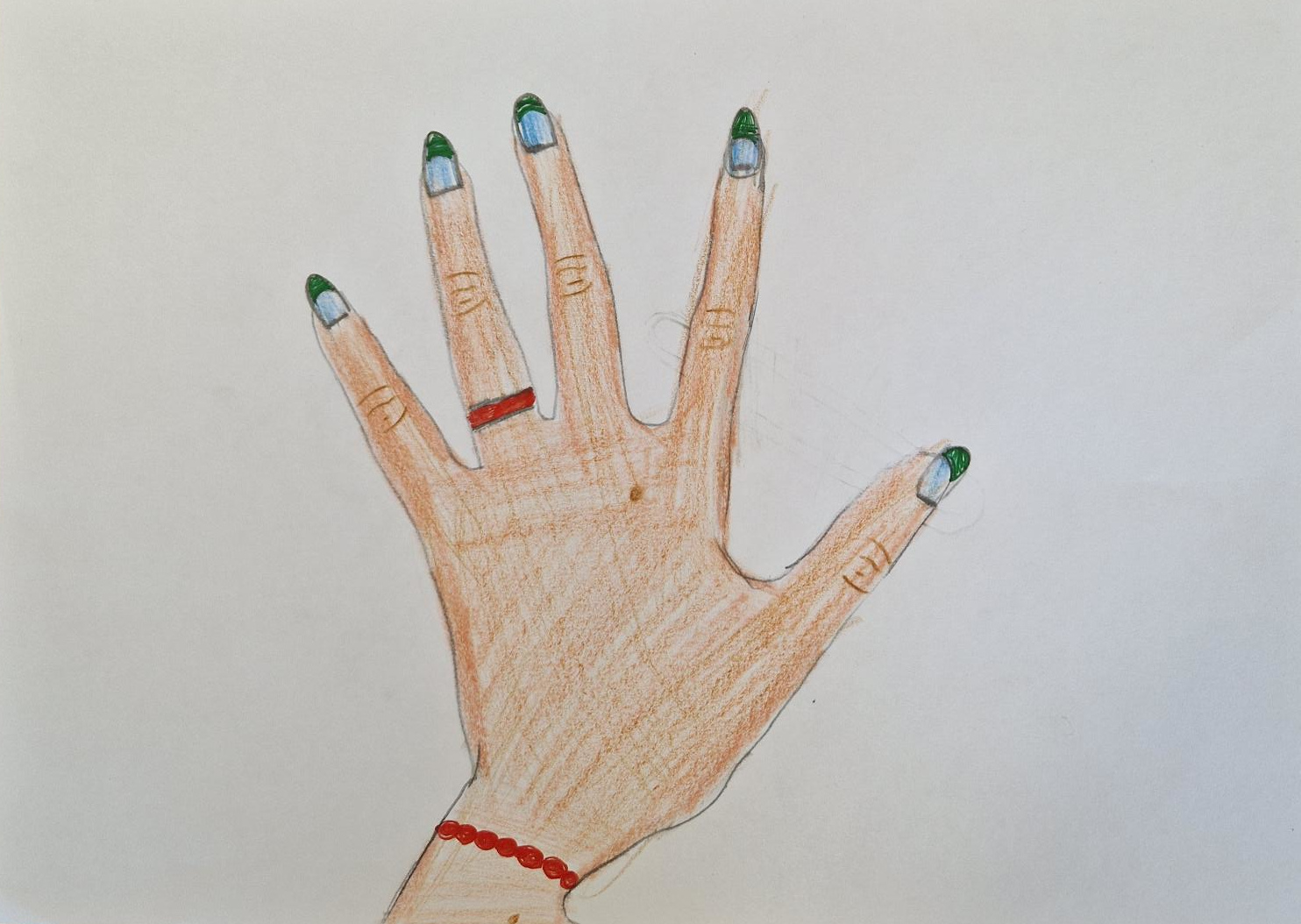 Das hier ist meine umrandete Hand